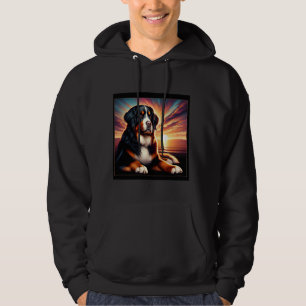 Moletom Camisa-T-Cão-De-Montanha Bernese, Pet-Sunset Vibra