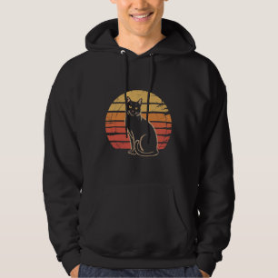 Moletom Camisa-T de colheita de guincho de gato sunset ret