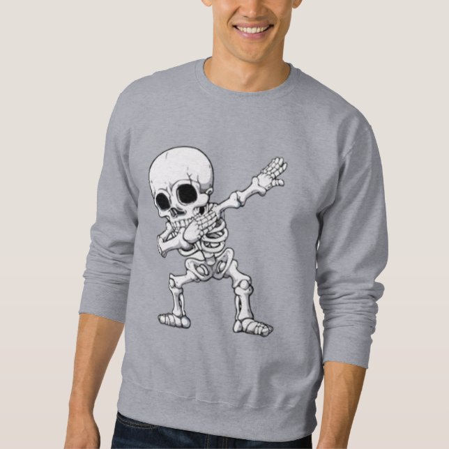 Moletom Camisa-T de Dabbing do esqueleto de Halloween (Frente)