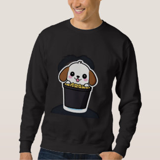 Moletom CamisetaCachorro de desenho animado fofo sentado e