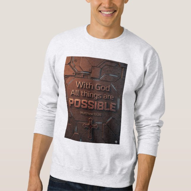 Moletom CamisetaCom Deus Todas as Coisas São Possíveis – M (Frente)