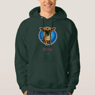 Moletom CamisetaRetrato Gráfico de Cão de Guarda Leal e Fo