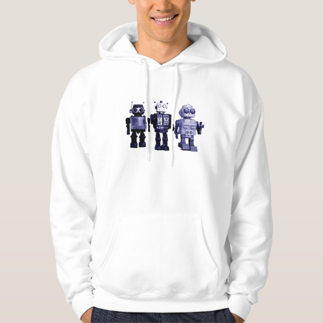 Moletom camisola azul dos robôs (Frente)