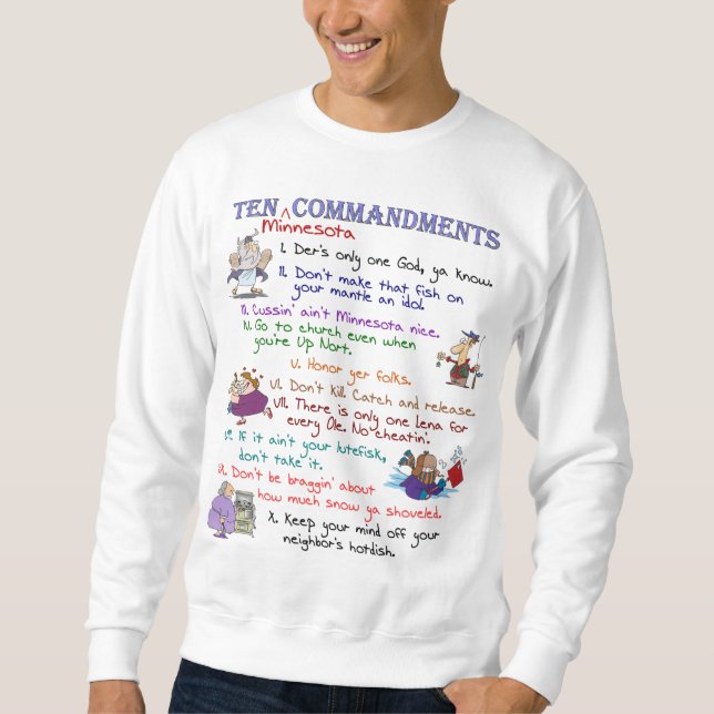 Moletom Camisola básica de dez mandamentos de Minnesota (Frente)