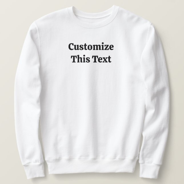 Moletom Camisola Básica de Texto Personalizável para Homen (Frente do Design)