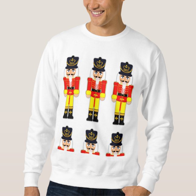 Moletom Camisola básica do Natal vermelho do Nutcracker, (Frente)