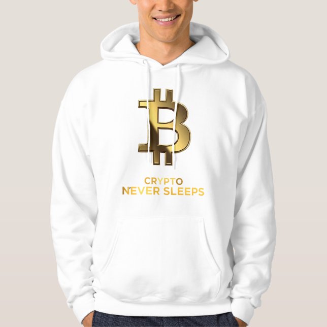 Moletom Camisola Bitcoin Crypto Nunca Dorme (Frente)