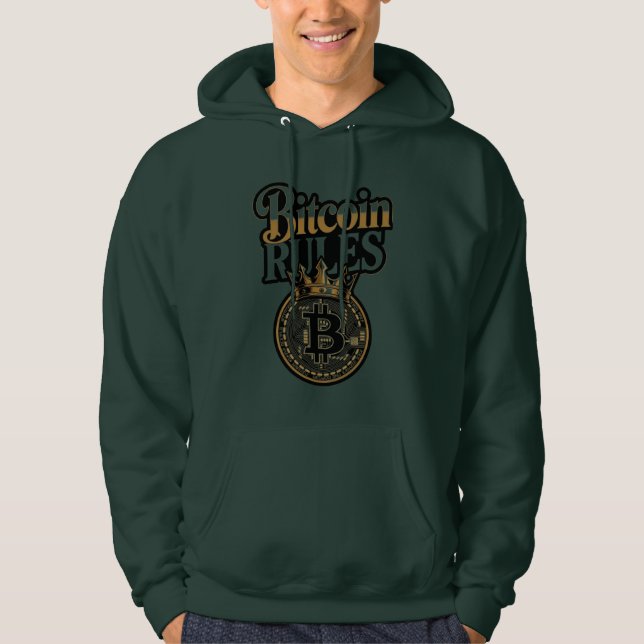 Moletom Camisola Bitcoin Rules Coroado Rei Crypto (Frente)