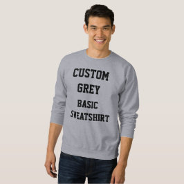 Moletom Camisola cinza básica personalizada para homens