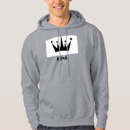 Moletom Camisola Cinza com Coroa de Texto Rei Personalizad