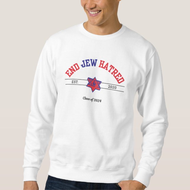 Moletom Camisola Colegial de Crewneck de EJH Men em branco (Frente)