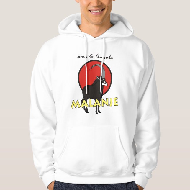 Moletom camisola com capucho - amo-te Angola - Malanje (Frente)