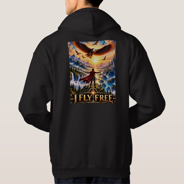 Moletom Camisola com Capuz I Fly Free Fantasy Eagle (Verso)