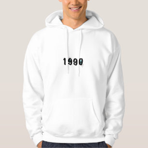 Moletom Camisola com capuz masculina branca vintage do ano