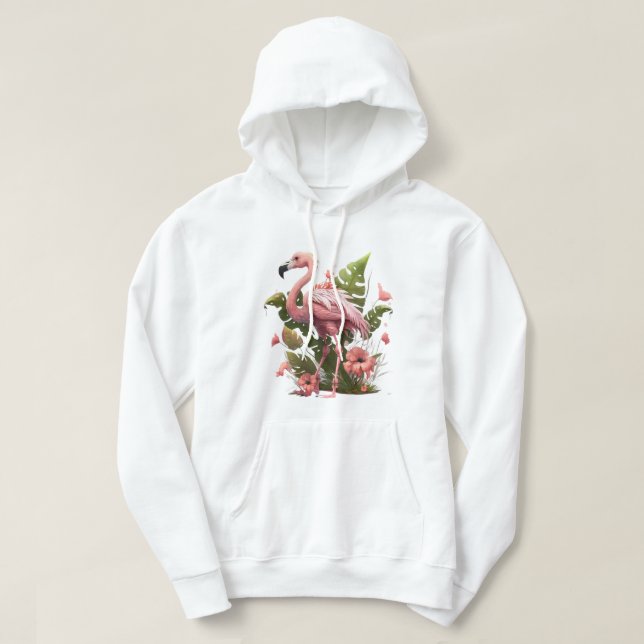Moletom Camisola com Capuz Pink Flamingo (Frente do Design)