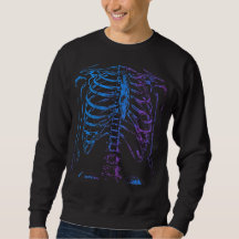 Camisola com Gráfico de Esqueleto de Caixa Torácic