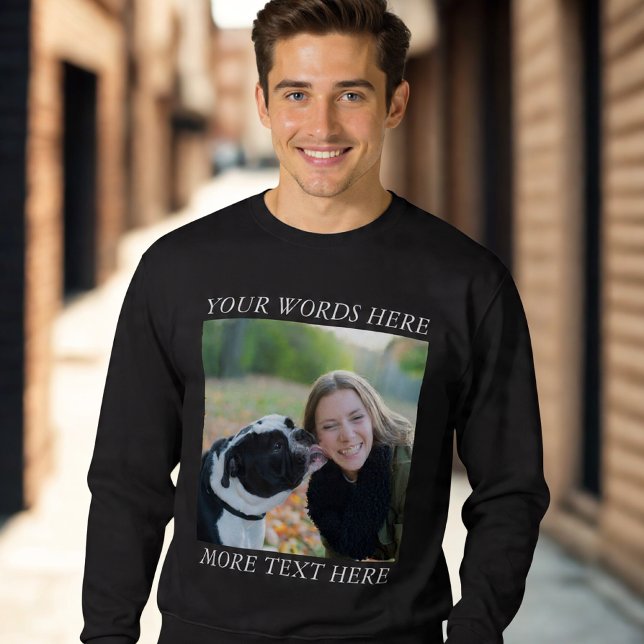 Moletom Camisola de上传 foto com Texto Personalizado (Criador carregado)