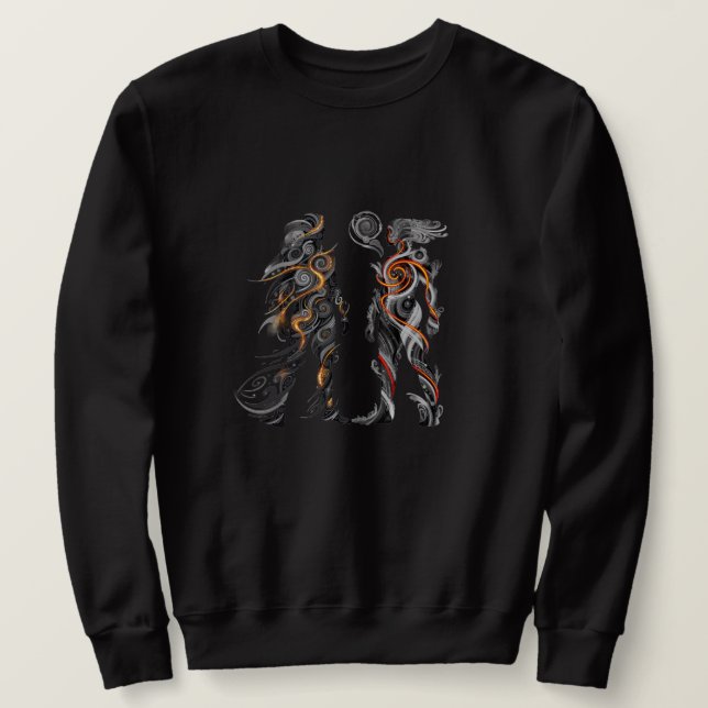Moletom Camisola de Abstracção Dualidade Masculina (Frente do Design)