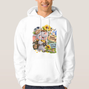 Moletom Camisola de capuz Elefante Coisas Boas Acontecem P