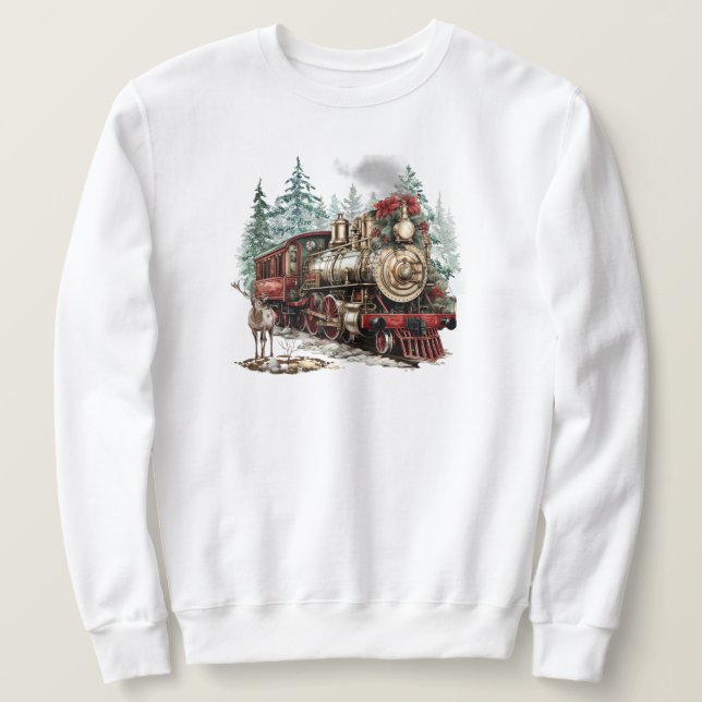 Moletom Camisola de Comboio de Natal (Frente do Design)