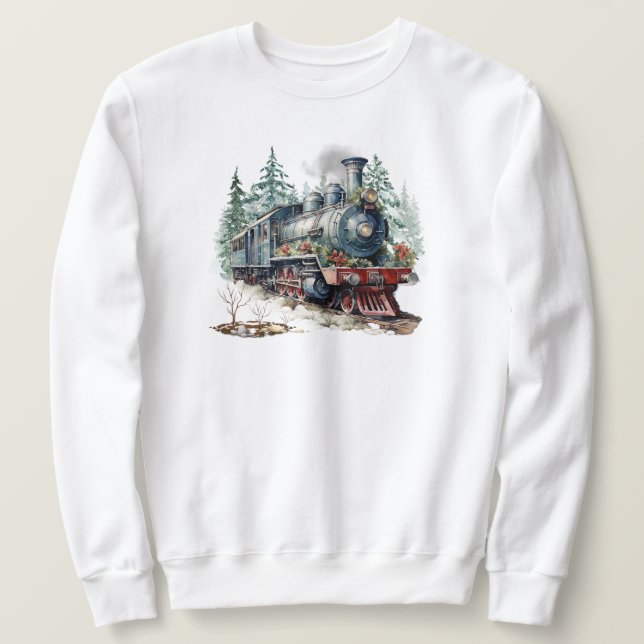Moletom Camisola de Comboio de Natal (Frente do Design)