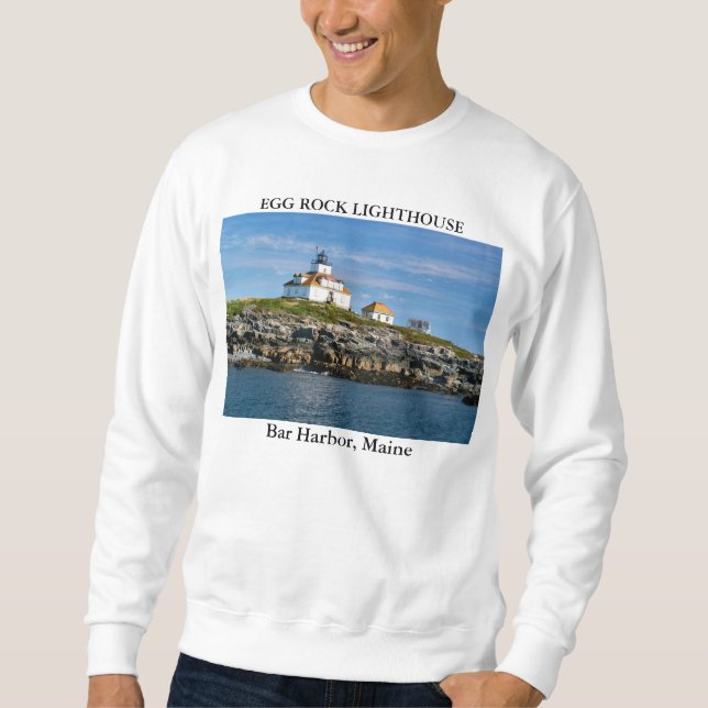 Moletom Camisola de Egg Rock Lighthouse, Bar Harbor Maine (Frente)