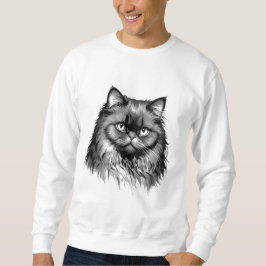 Moletom Camisola de Flanela Masculina Arte de Gato Persa F