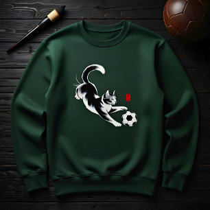 Moletom Camisola de Futebol de Gato Divertido para Homens