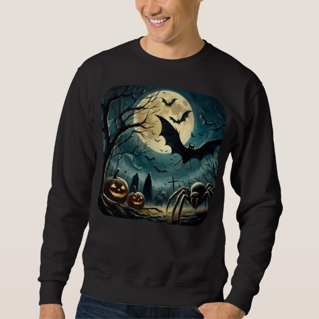 Moletom Camisola de Halloween Assustadora Noturna (Frente)