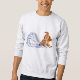 Moletom Camisola de homem Funny Snow Slide Puppy