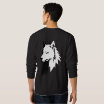 Camisola de lã masculina de arte de lobo minimalis