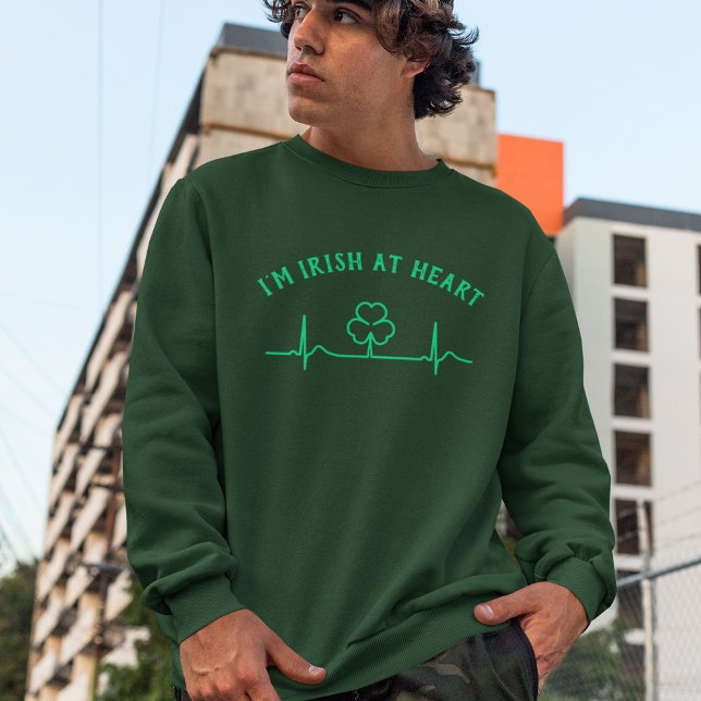 Moletom Camisola de Manga Comprida Heartbeat do Dia de São (Criador carregado)