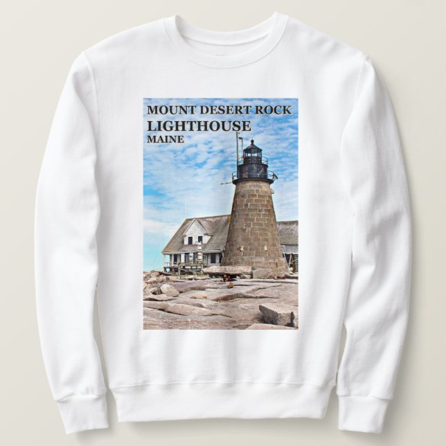 Moletom Camisola de Manga Comprida Mount Desert Rock Light (Frente do Design)