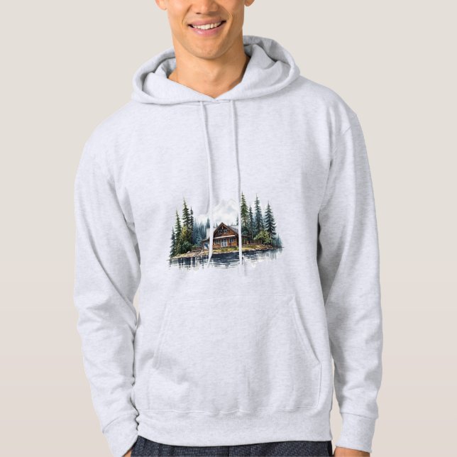 Moletom Camisola de Retiro da Montanha Cinza Cinza  (Frente)