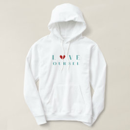 Moletom Camisola de suor "Ame-se" cor de Teal e Coração Ve