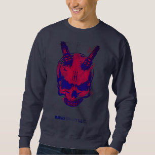 Moletom camisola de suor azul marinho e vermelha