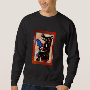 Moletom Camisola do Haida-estilo do URSO & dos SALMÕES