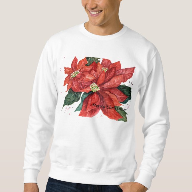 Moletom Camisola do Natal da poinsétia (Frente)