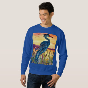 Moletom Camisola do Pôr do Sol da Garça Azul