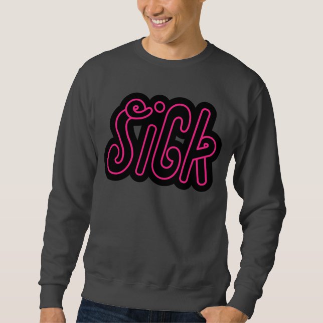 Moletom Camisola doente cor-de-rosa (Frente)
