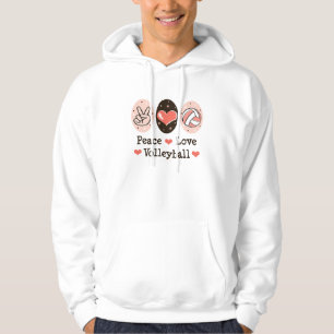 Moletom Camisola encapuçado do voleibol do amor da paz