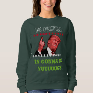 Moletom Camisola feia do Natal de Donald Trump para as