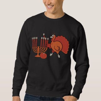 Moletom Camisola festiva de "Thanksgivukkah" Crewneck
