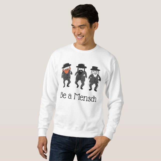 Moletom Camisola Judaica Seja Um Mensch (Frente Completa)