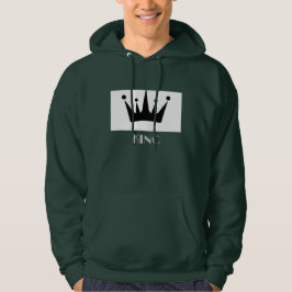 Moletom Camisola King Custom Text Crown Image Deep Forest