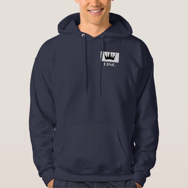 Moletom Camisola Navy Blue com Imagem da Coroa de Texto Pe (Frente)