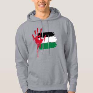 Moletom Camisola Palestina com impressão de mão ensanguent