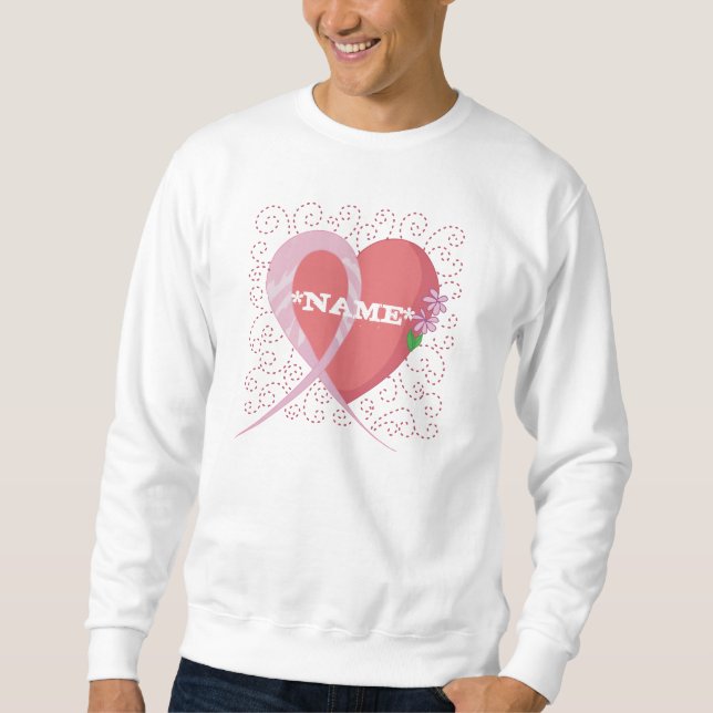 Moletom Camisola personalizada coração do cancro da mama (Frente)