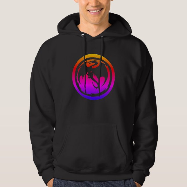 Moletom Camisola preta com capuz neon Black Dragon (Frente)