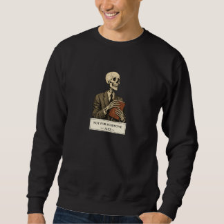 Moletom Camisola preta masculina com gráfico de esqueleto